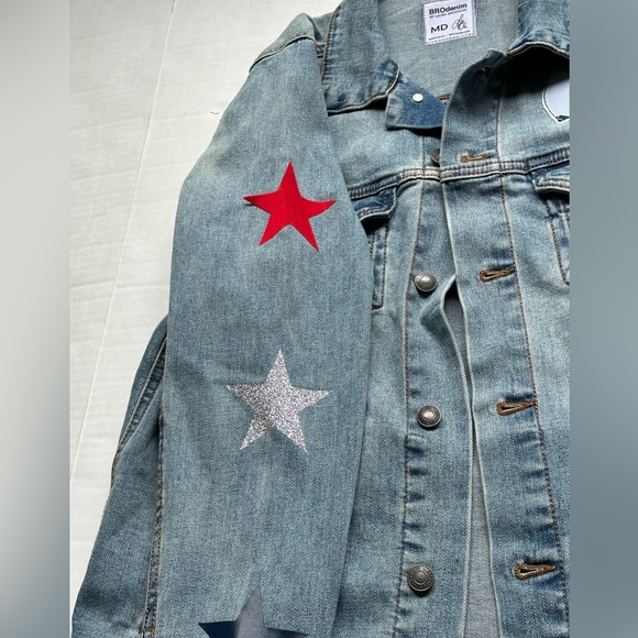 BroDenim Women’s Blue Football Jean Jacket - Picture 3 of 8